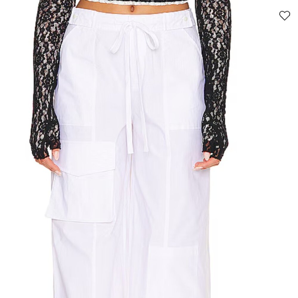 Lovers and Friends Maci Cargo Pant in White Size Small